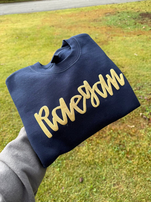 Single color Puff or Glitter Name sweatshirts - any font choice