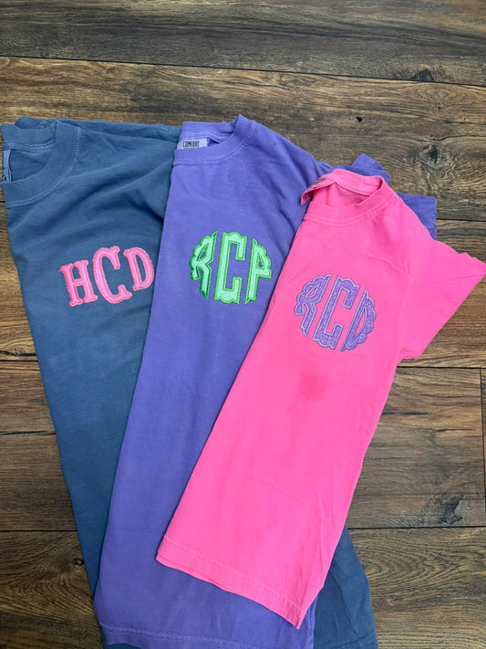 Glitter monogram Tees - WS