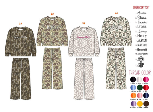 Kids custom print pant sets - WS