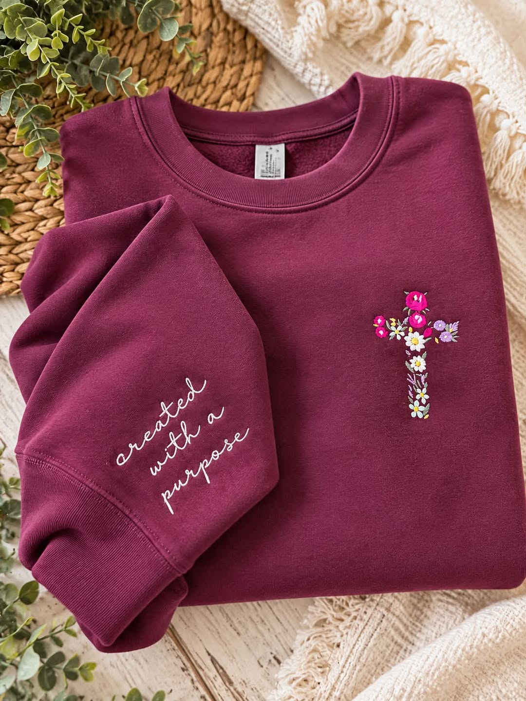 CREATED WITH A PURPOSE — EMBROIDERED SWEATSHIRTS - WS