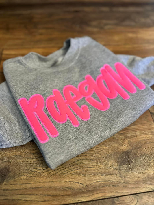 Puff & Glitter Name sweatshirts