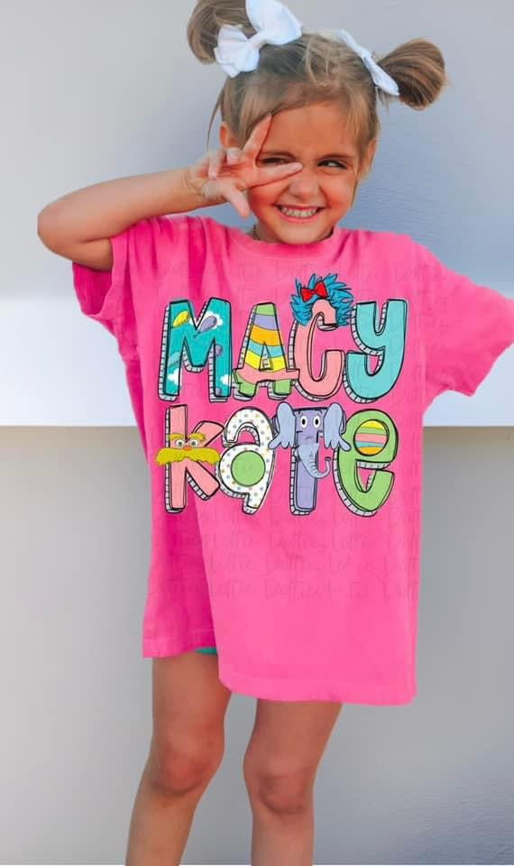 Macy Kate Alpha - Read across America Name tees