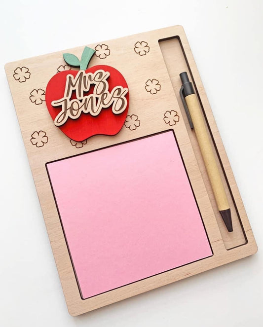 Teacher Apple Post It Pad Holder - WS