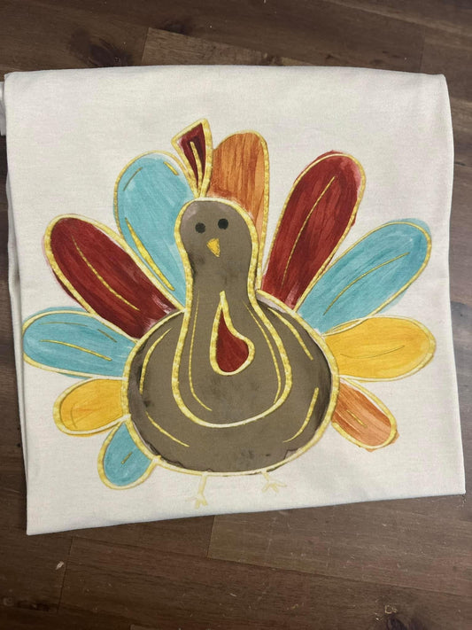 Gold Watercolor Turkey, Ghost, pumpkin - WS