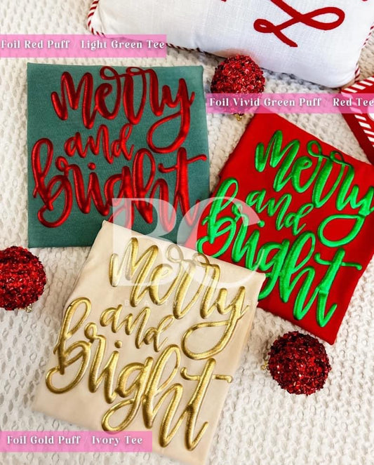 Merry & Bright Metallic Puff Tshirts