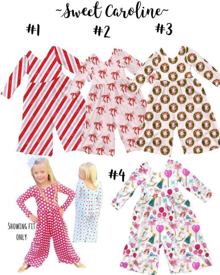 Sweet Caroline Christmas Wide Leg Jumpsuits