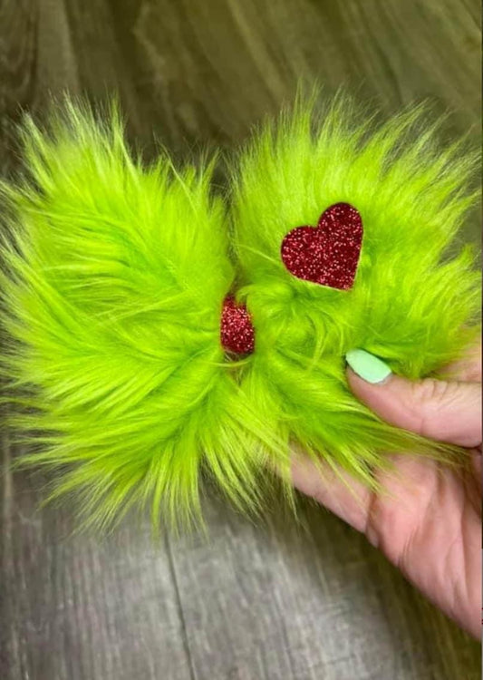 Green Furry Bows