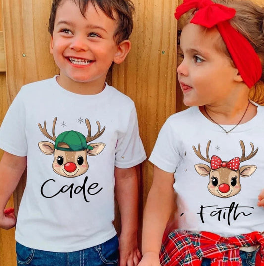 Kids Christmas Name Tees DTF