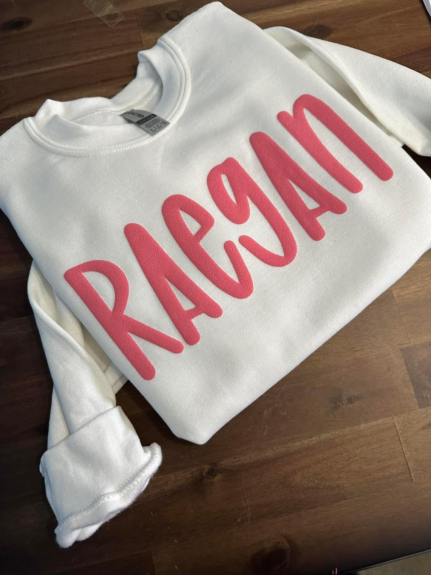 Single color Puff Name sweatshirts - Whimzy