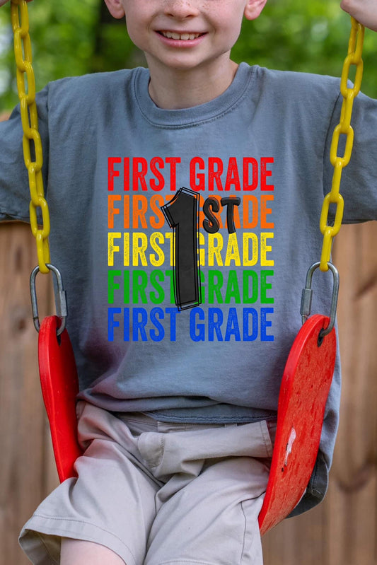 Adult standard rainbow color Stacked Grade Shirts - WS