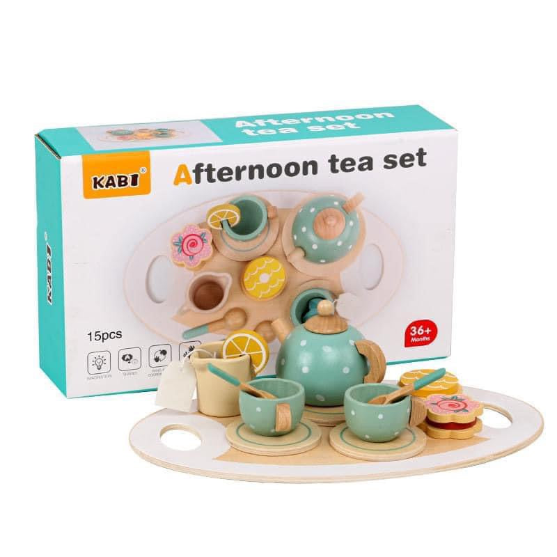 Wooden Tea Set for Little Girls