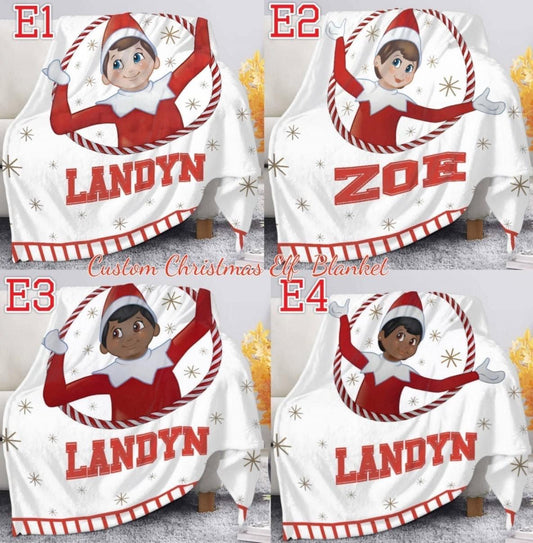 Christmas Elf Custom Name Blankets