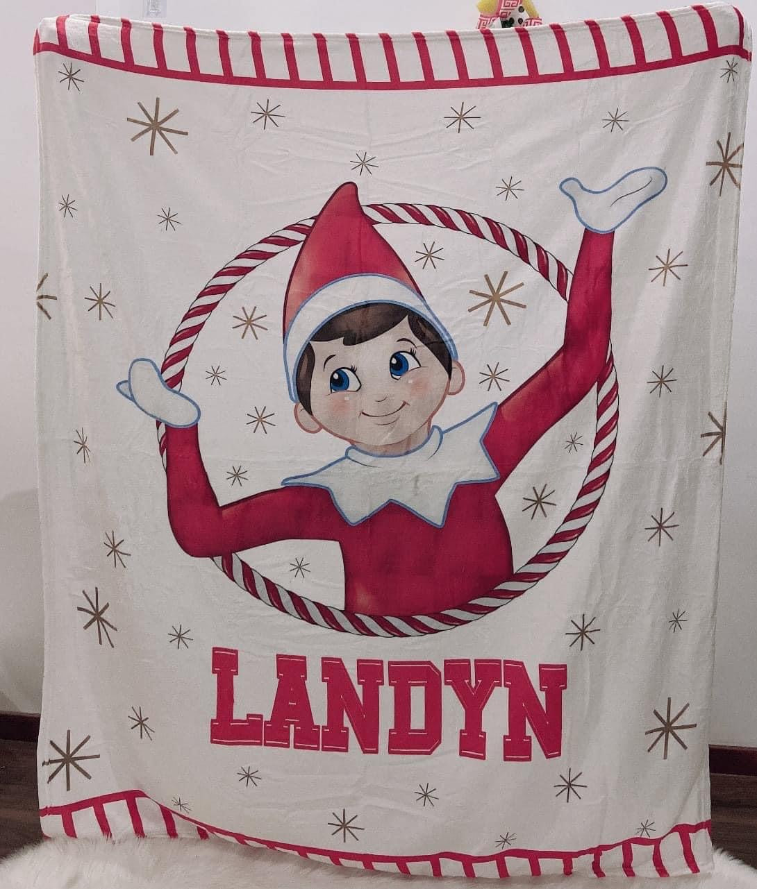 Christmas Elf Custom Name Blankets