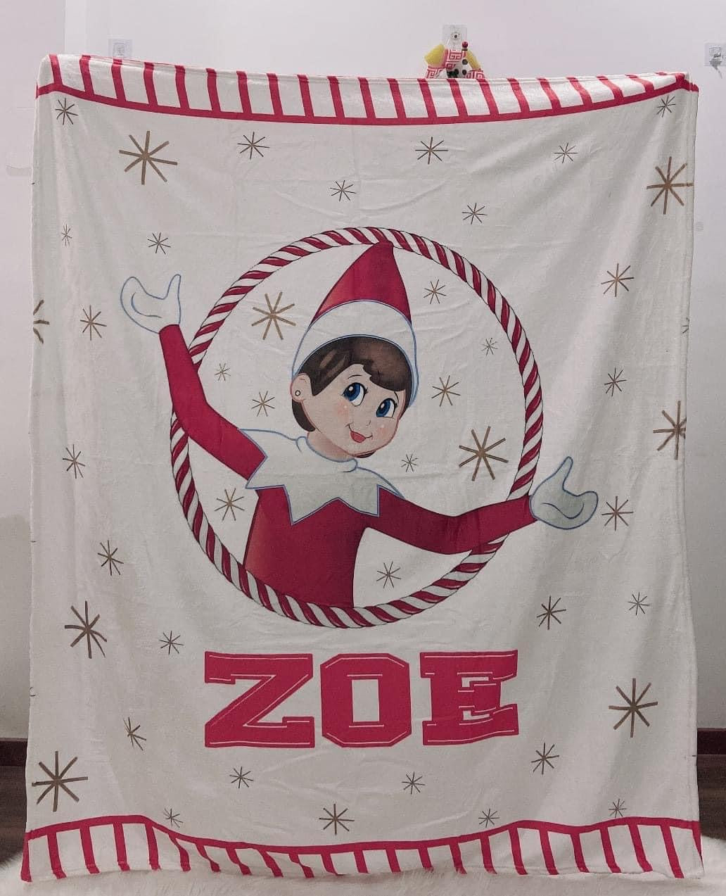 Christmas Elf Custom Name Blankets