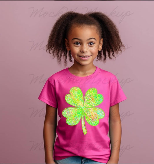 Glitter Shamrock Tshirts - Toddler & Youth