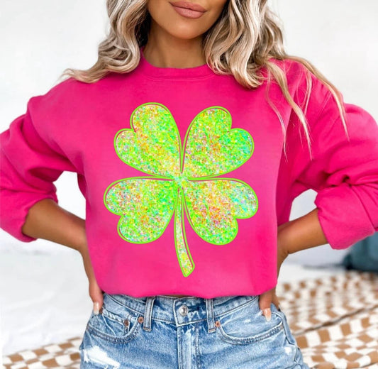 Glitter Shamrock Tshirts - Adult