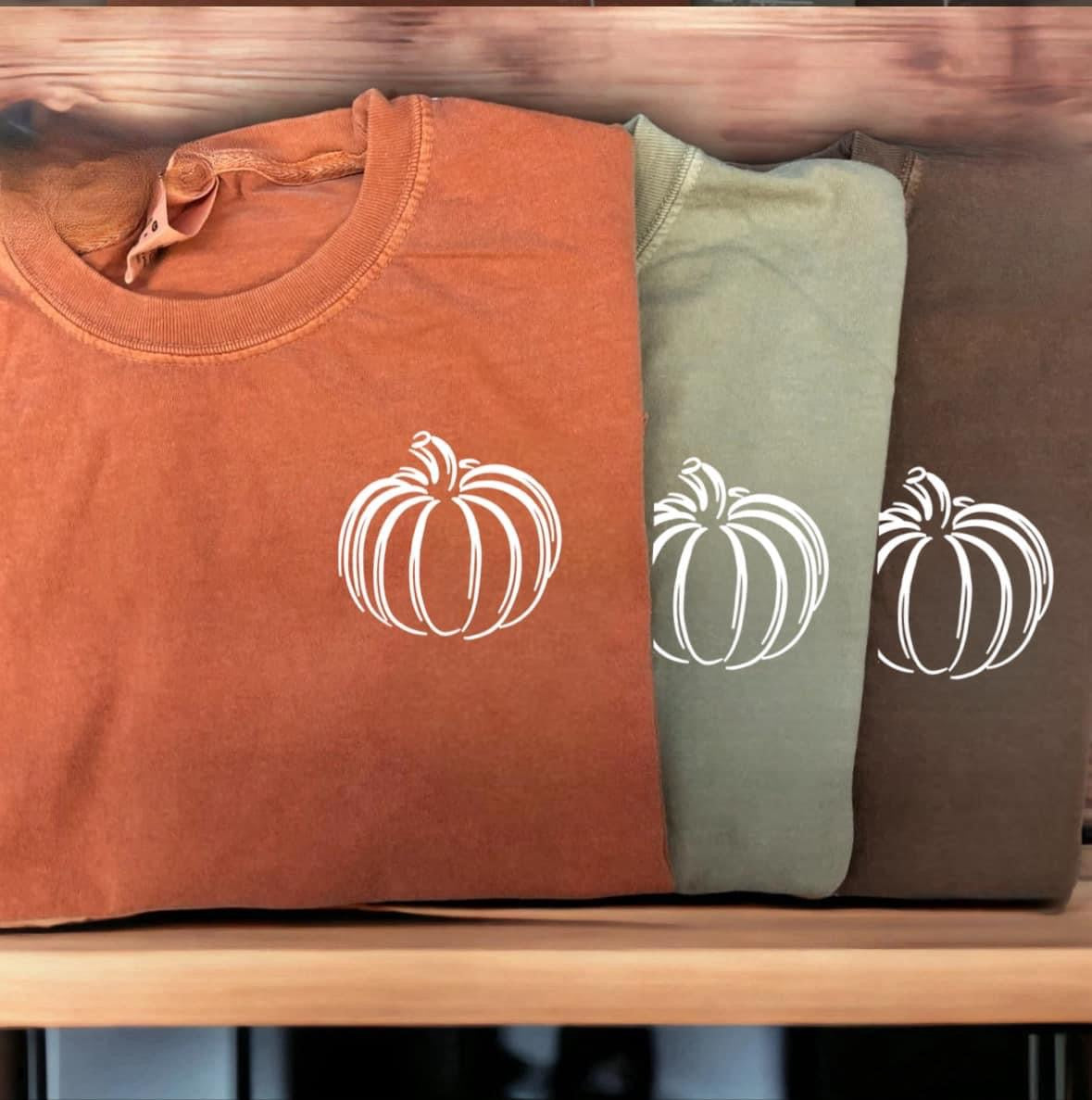 Pumpkin Embroidered Comfort Colors Tees