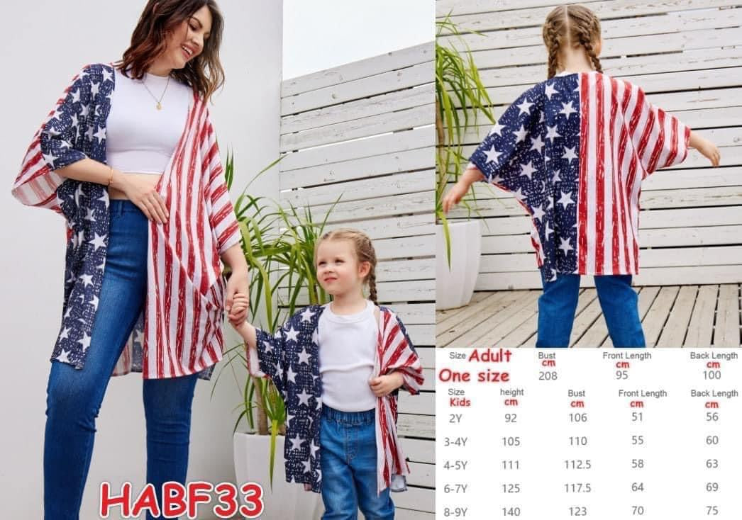 Mommy & Me USA Flag Kimono